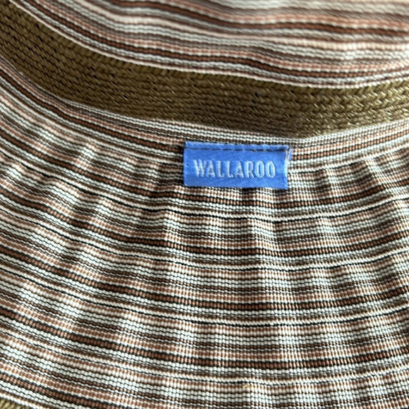 Wallaroo Hat Co Ginger Style Wide Brim UPF 50+ Browns & Cream Striped Sun Hat - Picture 8 of 11